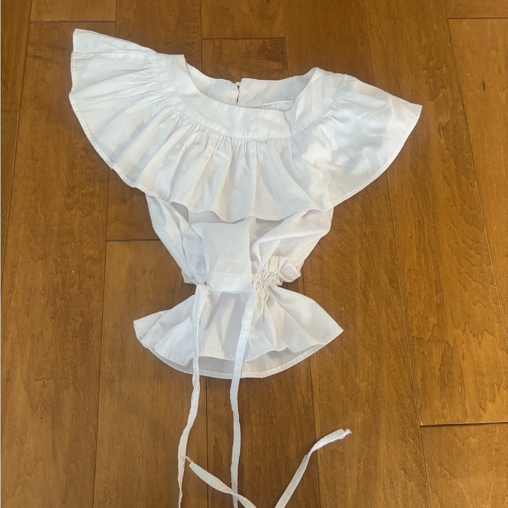 Princess Polly White Ruffle Blouse